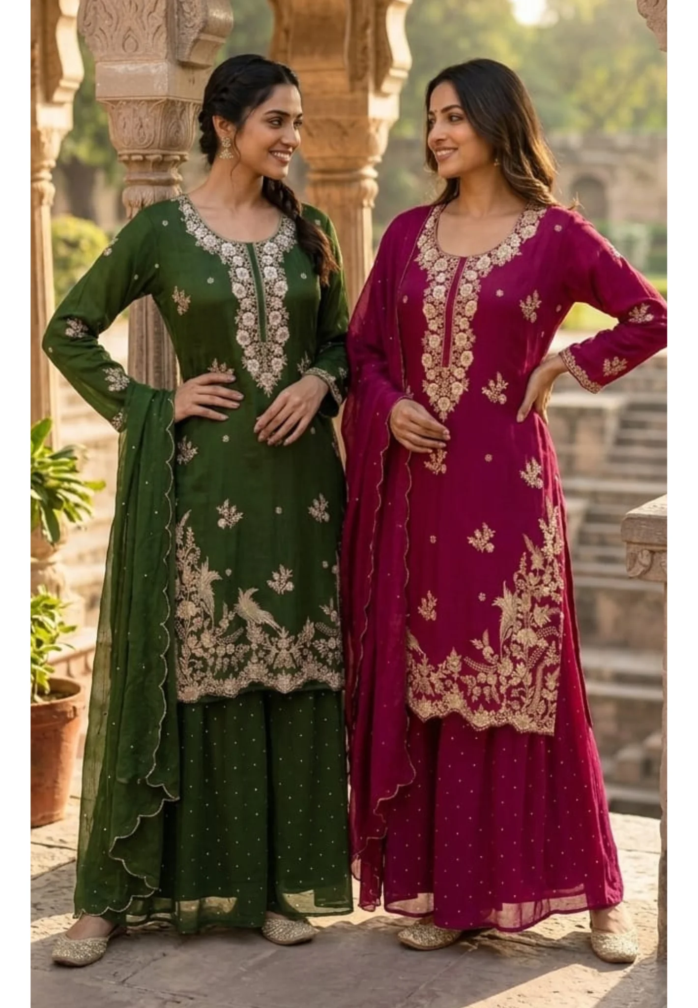 Festive Zari Sharara Set
